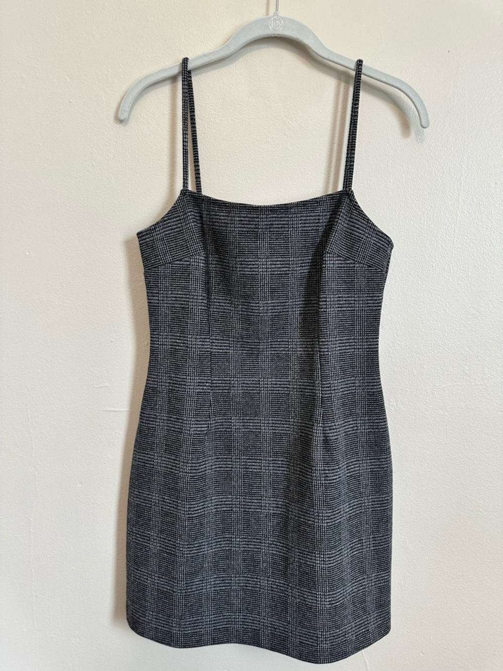 SAYLOR Black Plaid Square-Neck Mini Dress
